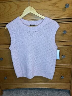 NWT Nobody’s Child Baby Pink  Sleeveless Pullover Womens Sweater S Wool Blend